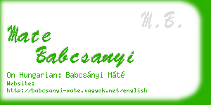 mate babcsanyi business card