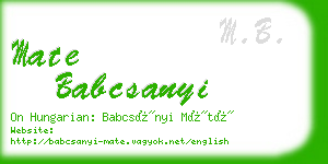 mate babcsanyi business card